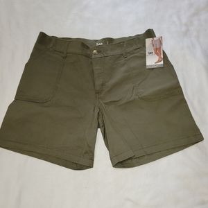 Midrise olive colored shorts